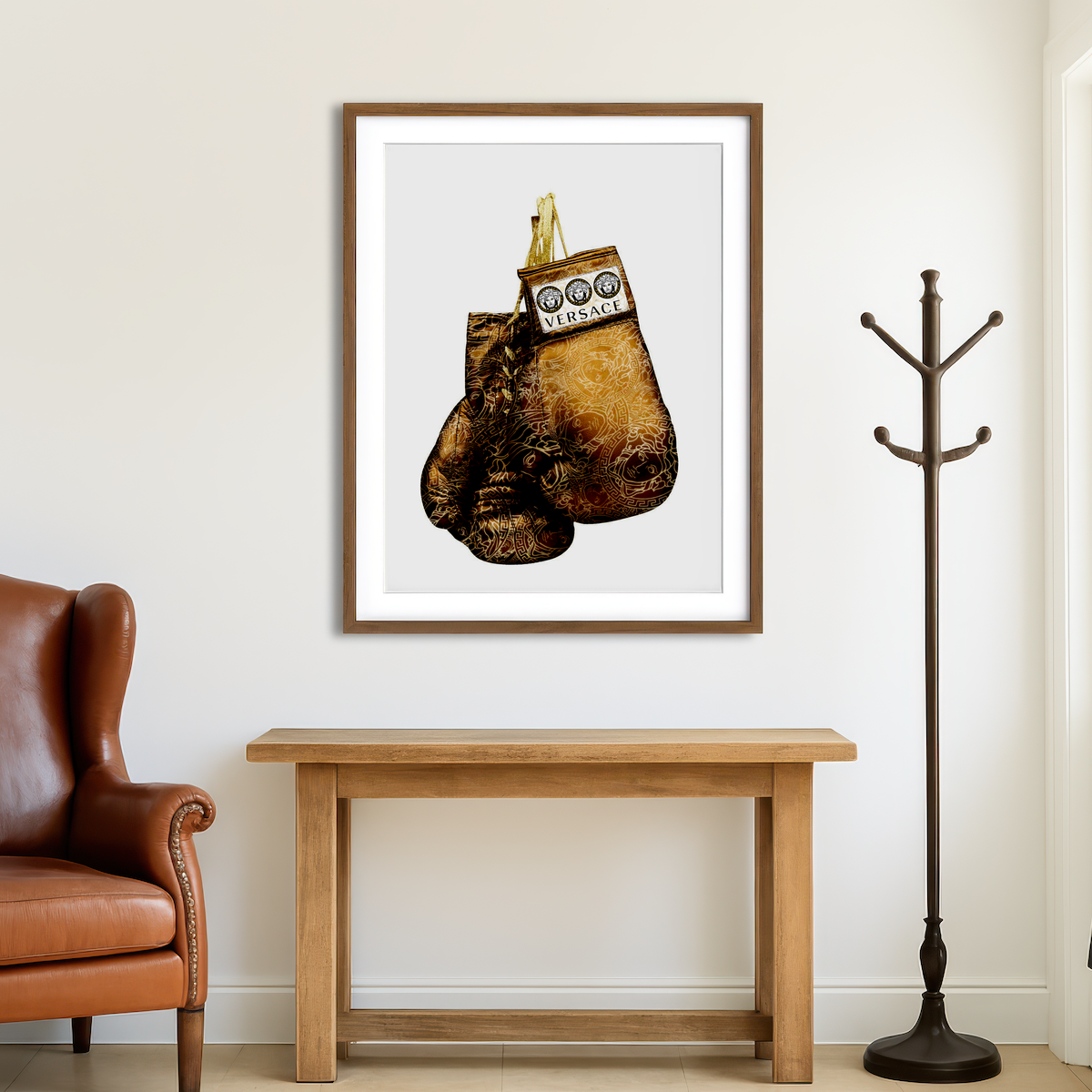 AUTO-MOCKUP ROOM | Gold Versace Gloves Wall Art