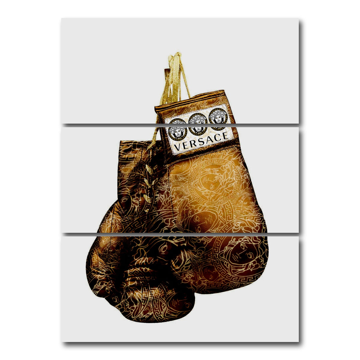 AUTO-MOCKUP WHITE | Gold Versace Gloves | 3 Piece | Gallery Wrap Canvas | group=8x18_stacked