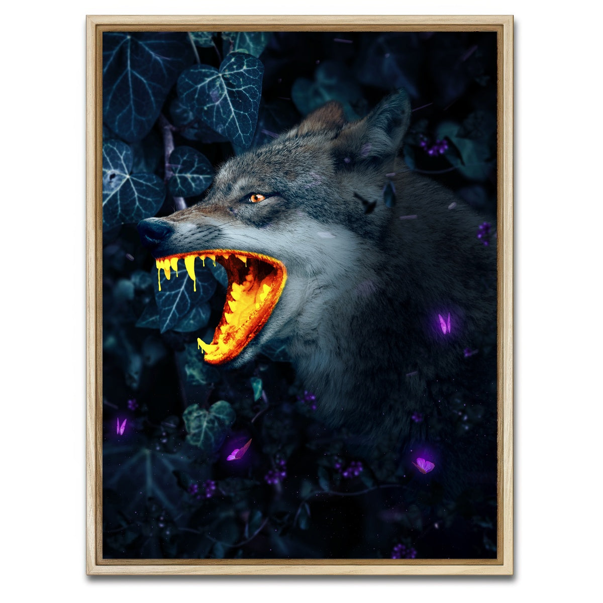 AUTO-MOCKUP WHITE | Gold Wolf | 1 Piece | Natural Framed Canvas | group=3x4