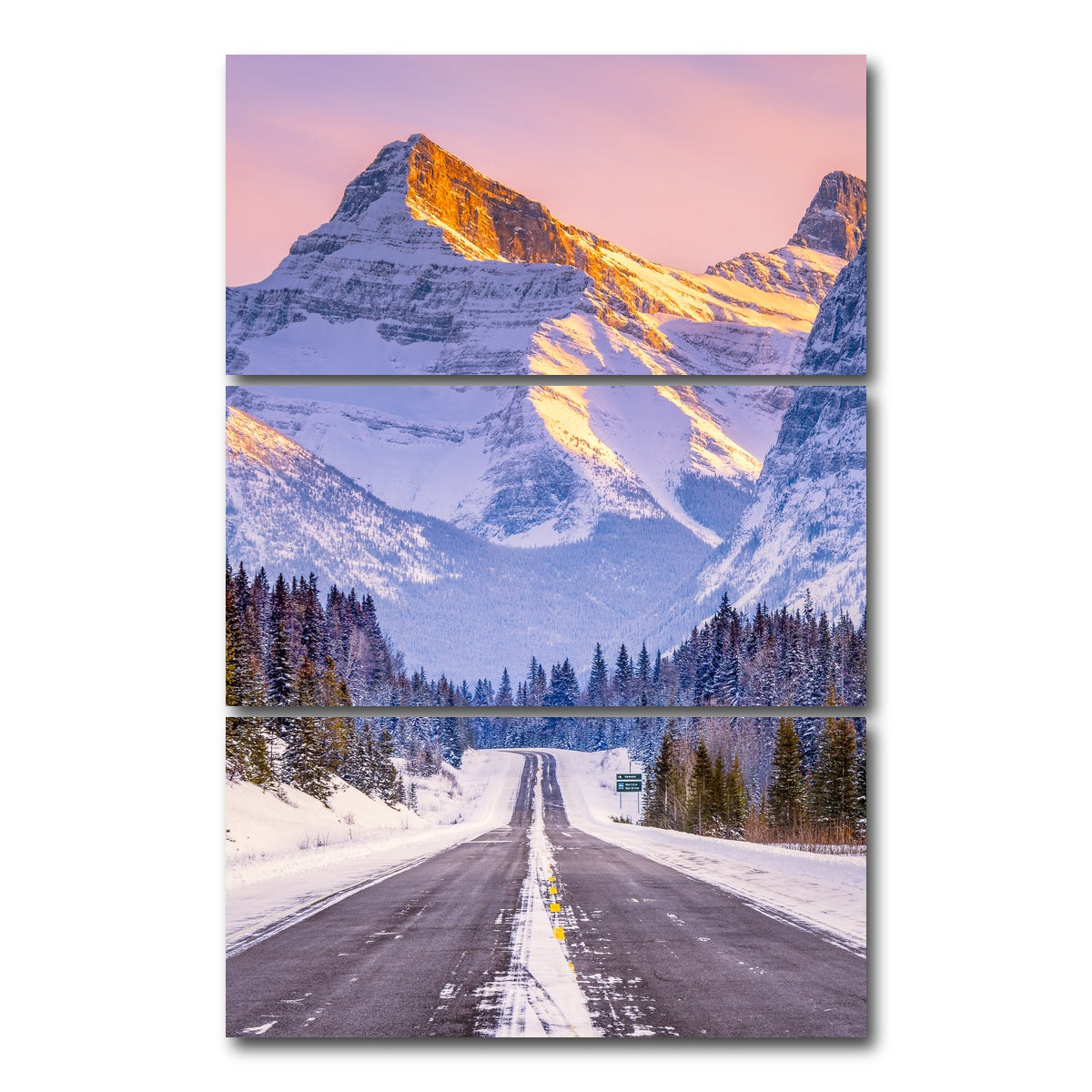 AUTO-MOCKUP WHITE | Gold on the Peak | 3 Piece | Gallery Wrap Canvas | group=12x24_stacked