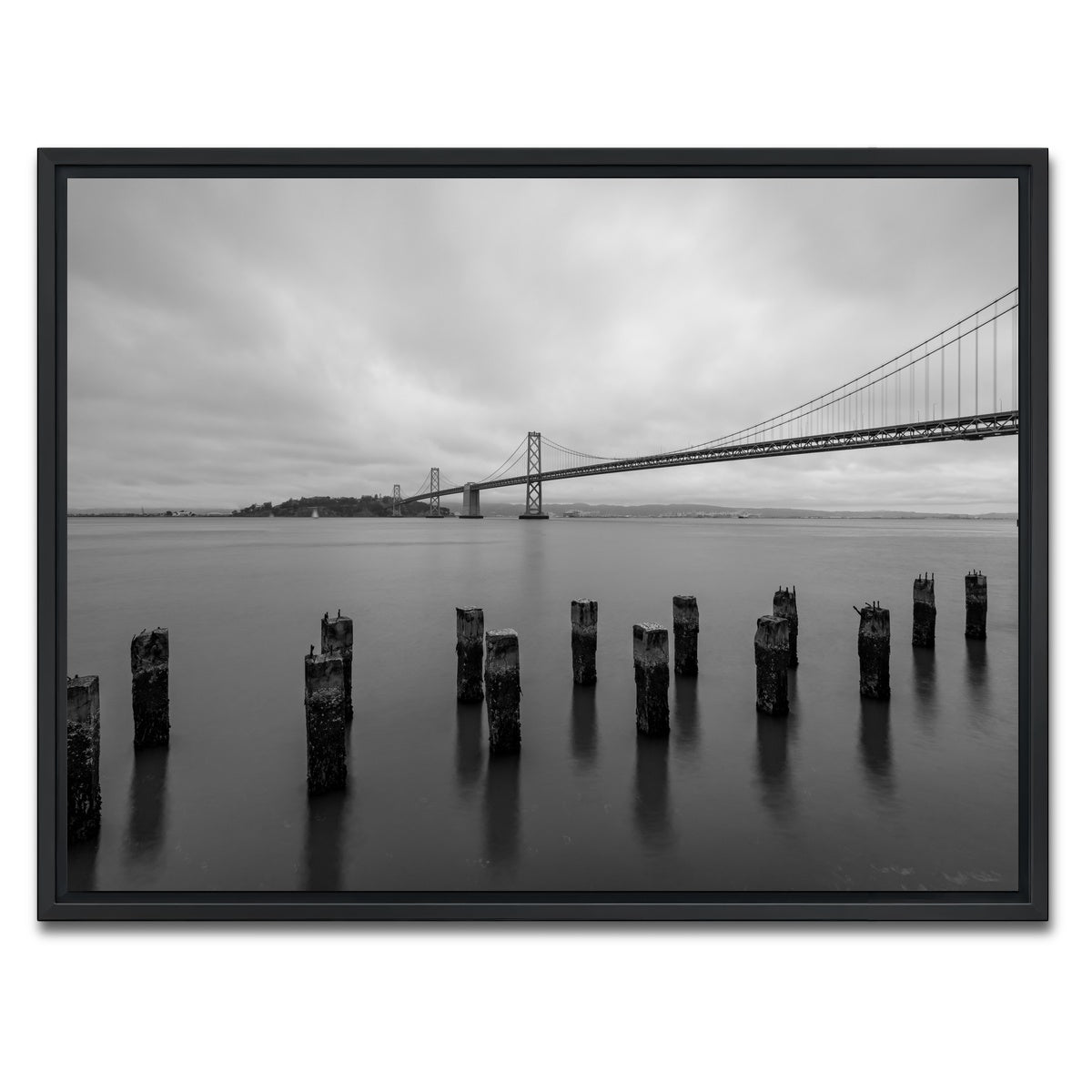 AUTO-MOCKUP WHITE | Golden Gate Black & White | 1 Piece | Black Framed Canvas | group=4x3