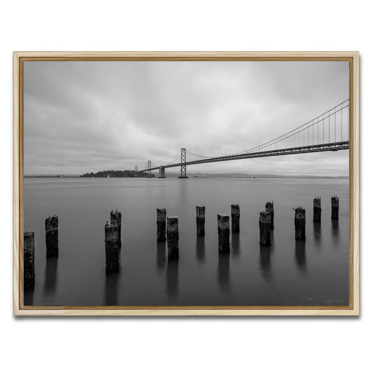 AUTO-MOCKUP WHITE | Golden Gate Black & White | 1 Piece | Natural Framed Canvas | group=4x3