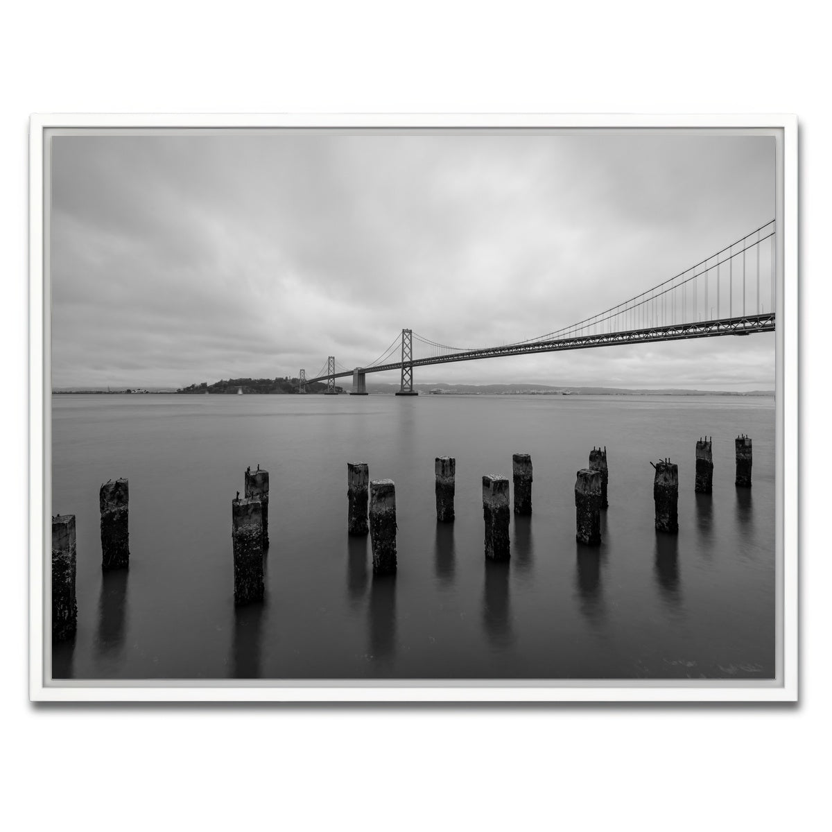 AUTO-MOCKUP WHITE | Golden Gate Black & White | 1 Piece | White Framed Canvas | group=4x3