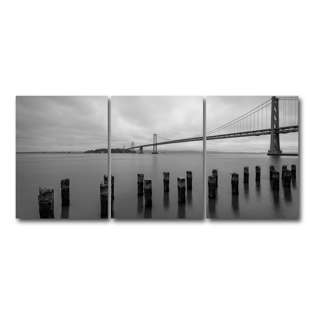 AUTO-MOCKUP WHITE | Golden Gate Black & White | 3 Piece | Gallery Wrap Canvas | group=18x24