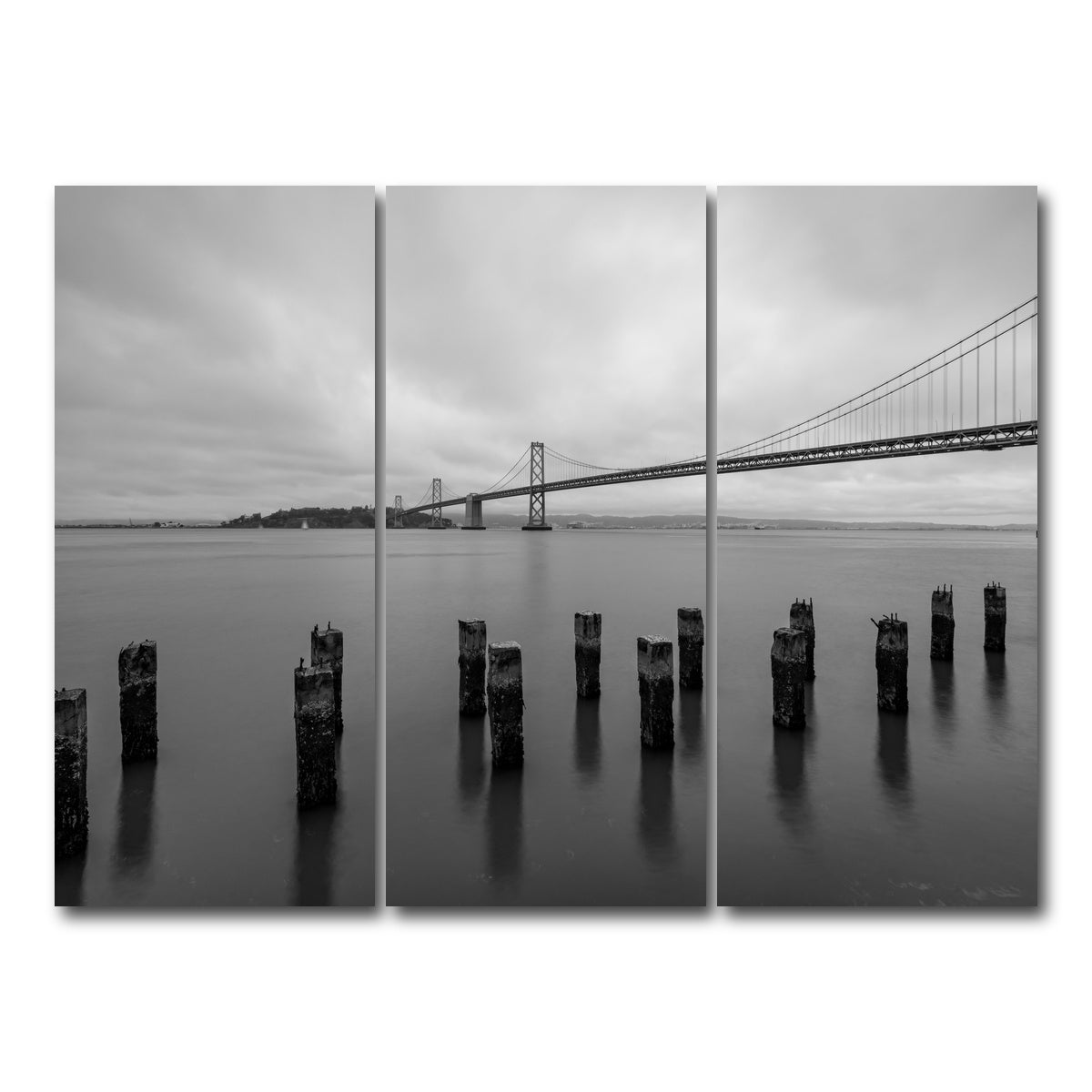 AUTO-MOCKUP WHITE | Golden Gate Black & White | 3 Piece | Gallery Wrap Canvas | group=8x18