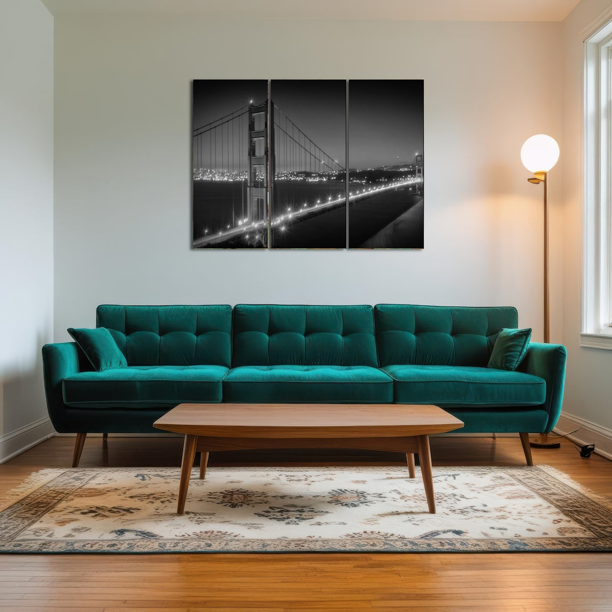 AUTO-MOCKUP ROOM | Golden Gate Bridge Monochrome Cityscape