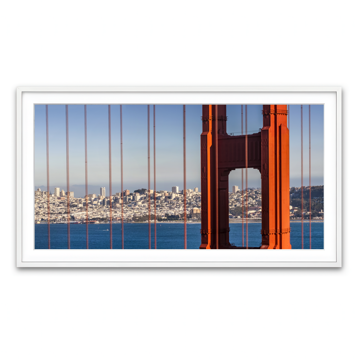 Framed Print 2x1 White