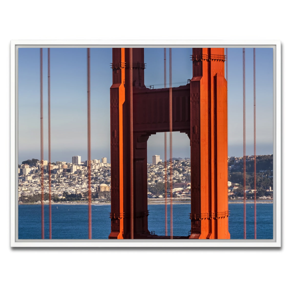 AUTO-MOCKUP WHITE | Golden Gate Bridge Panoramic | 1 Piece | White Framed Canvas | group=4x3