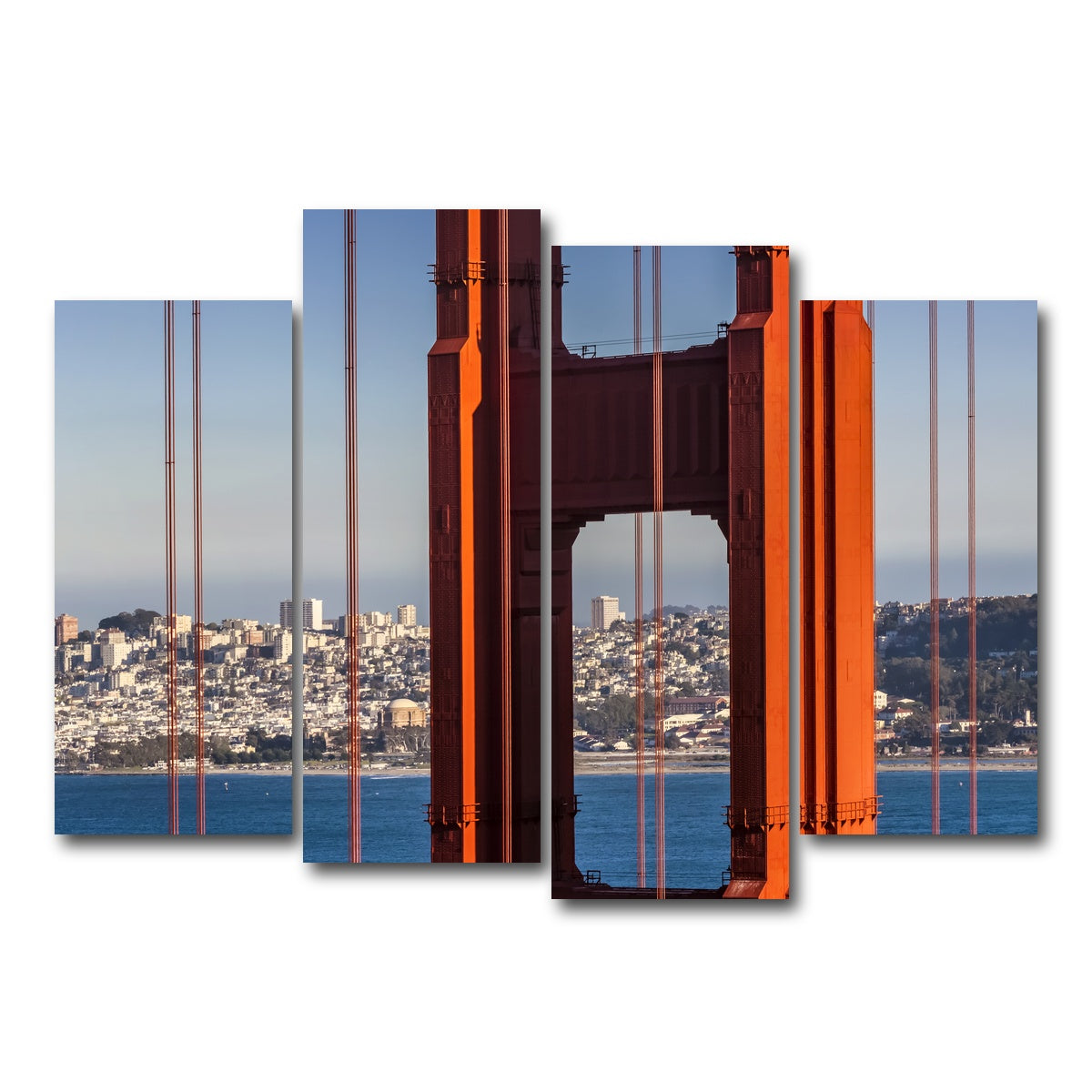 AUTO-MOCKUP WHITE | Golden Gate Bridge Panoramic | 4 Piece | Gallery Wrap Canvas | group=4_normal