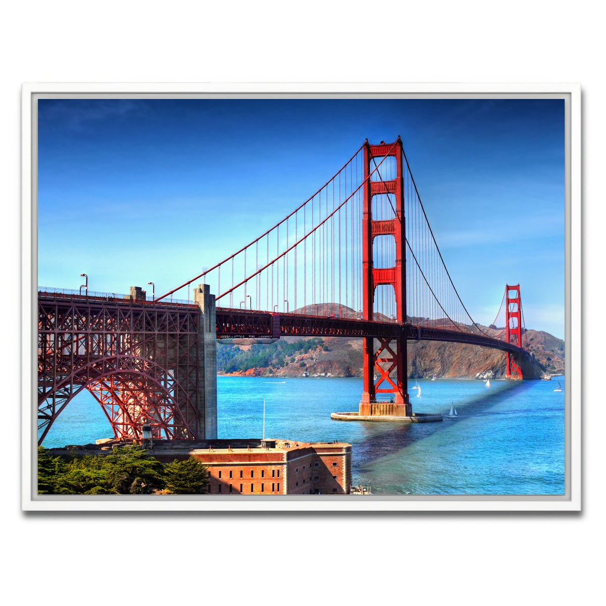 AUTO-MOCKUP WHITE | Golden Gate Bridge | 1 Piece | White Framed Canvas | group=4x3