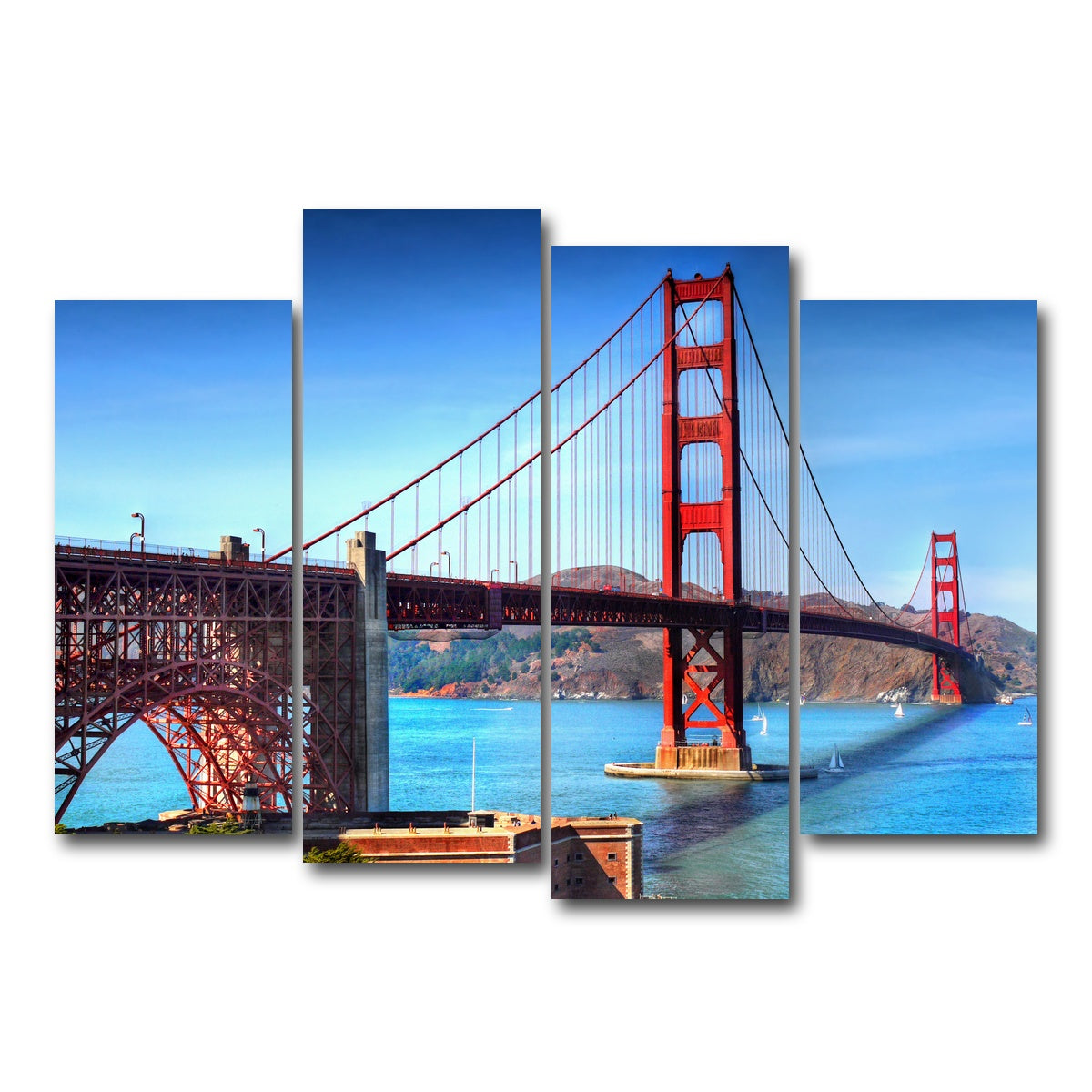 AUTO-MOCKUP WHITE | Golden Gate Bridge | 4 Piece | Gallery Wrap Canvas | group=4_normal