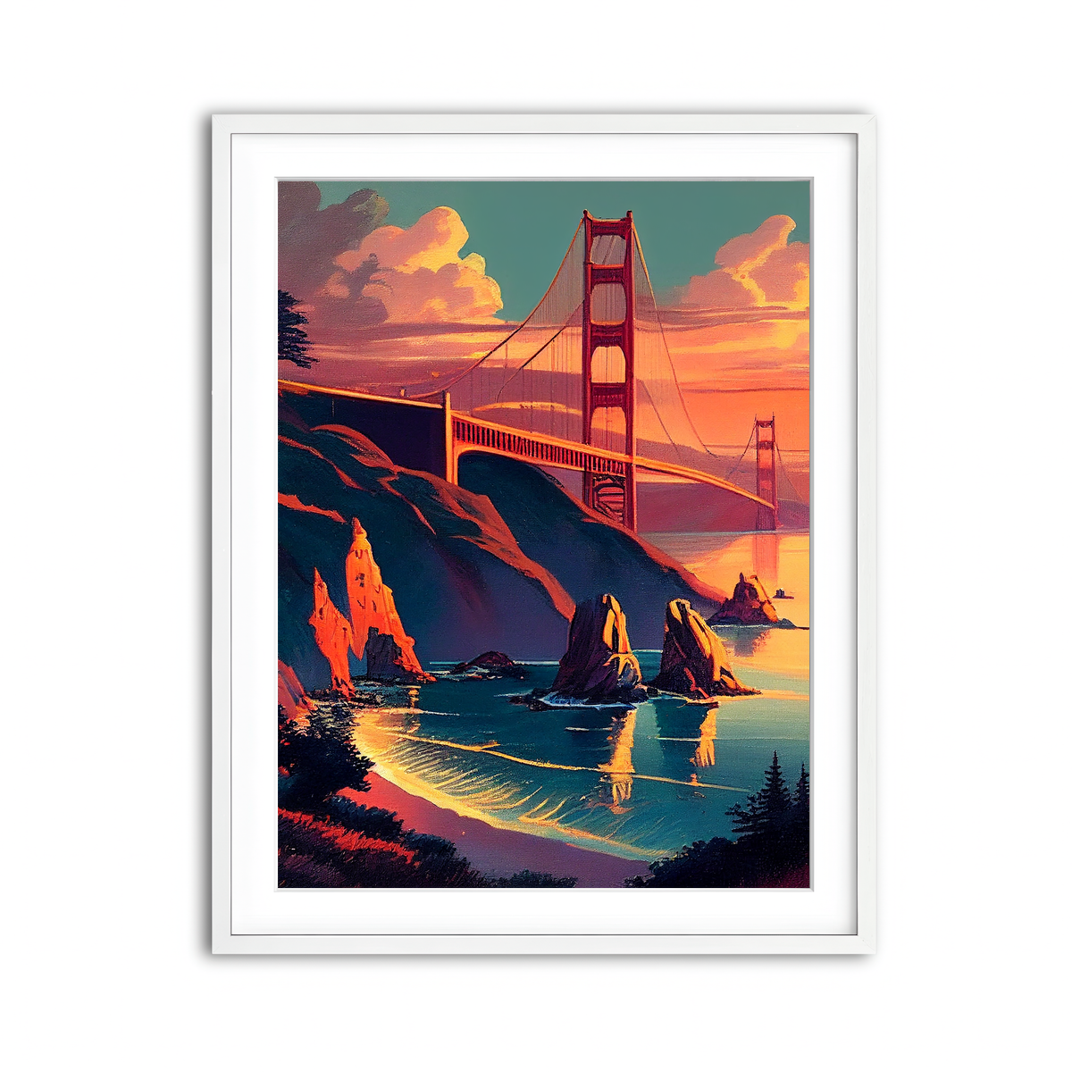 Framed Print 3x4 White