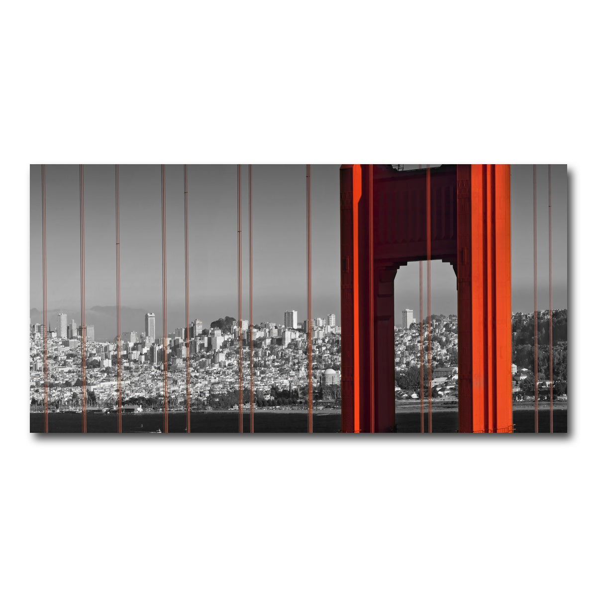 AUTO-MOCKUP WHITE | Golden Gate Bridge in Detail | 1 Piece | Gallery Wrap Canvas | group=2x1
