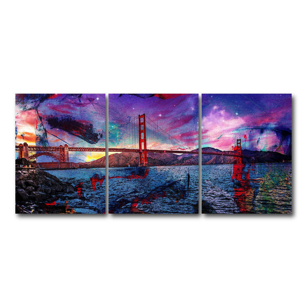 AUTO-MOCKUP WHITE | Golden Gate | 3 Piece | Gallery Wrap Canvas | group=18x24