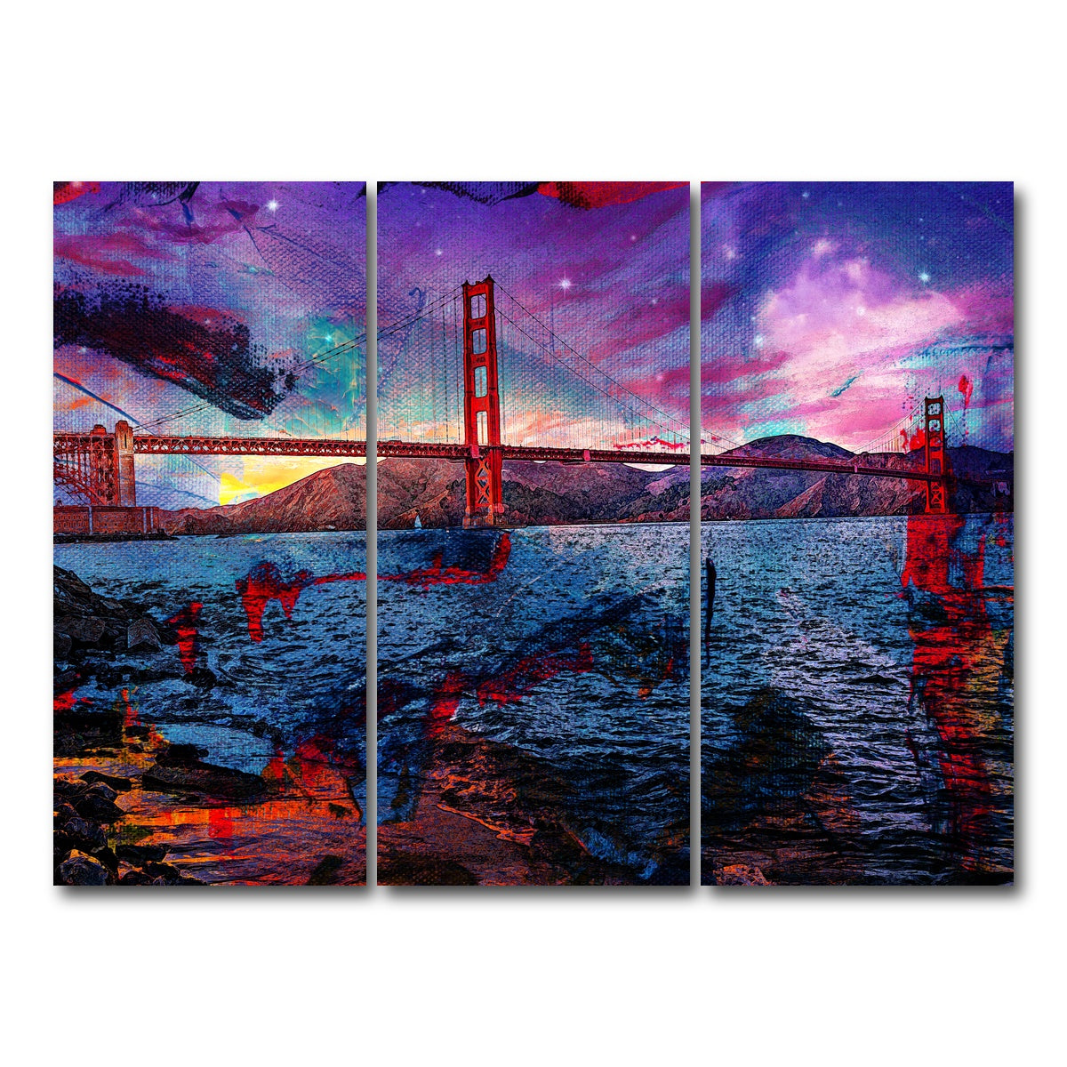 AUTO-MOCKUP WHITE | Golden Gate | 3 Piece | Gallery Wrap Canvas | group=8x18