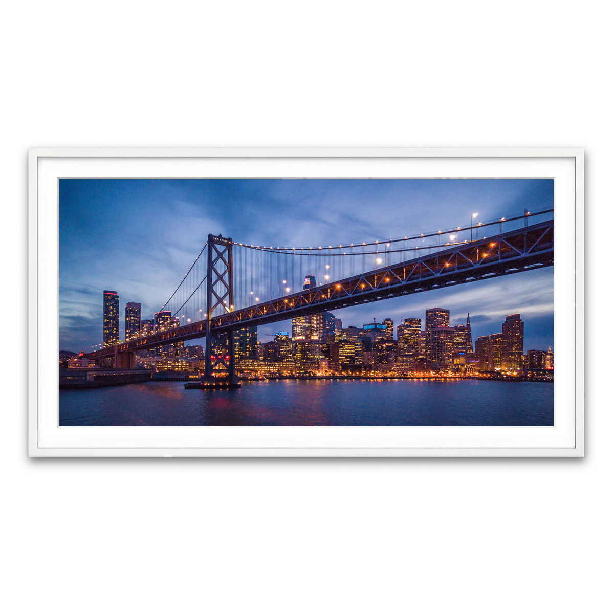 Framed Print 2x1 White