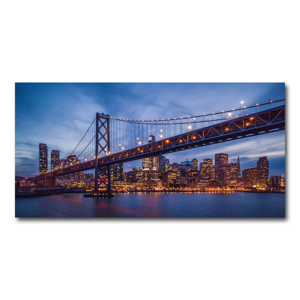AUTO-MOCKUP WHITE | Golden Gate at Night | 1 Piece | Gallery Wrap Canvas | group=2x1