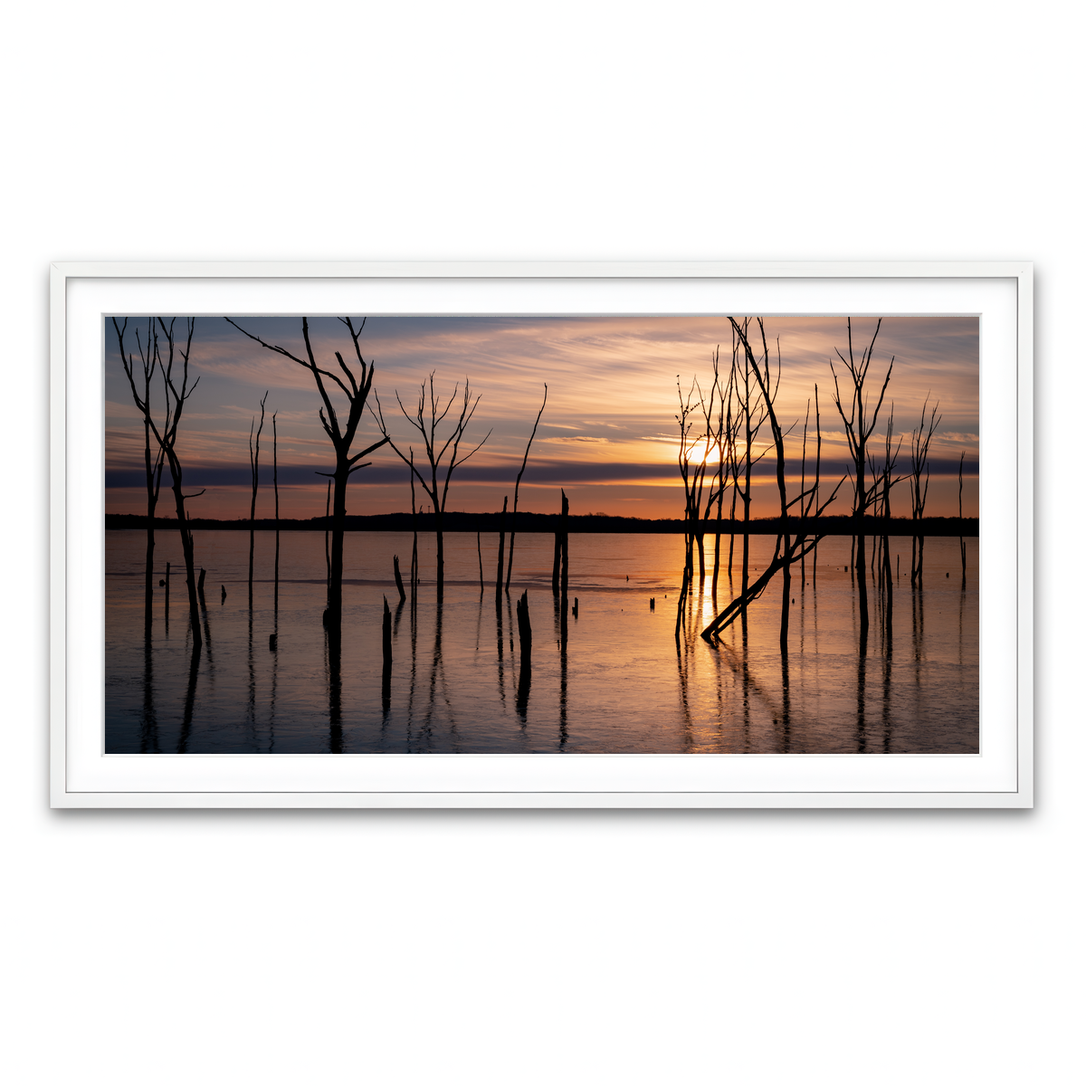 Framed Print 2x1 White