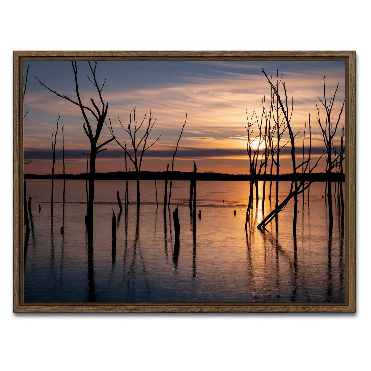 AUTO-MOCKUP WHITE | Golden Hour | 1 Piece | Walnut Framed Canvas | group=4x3