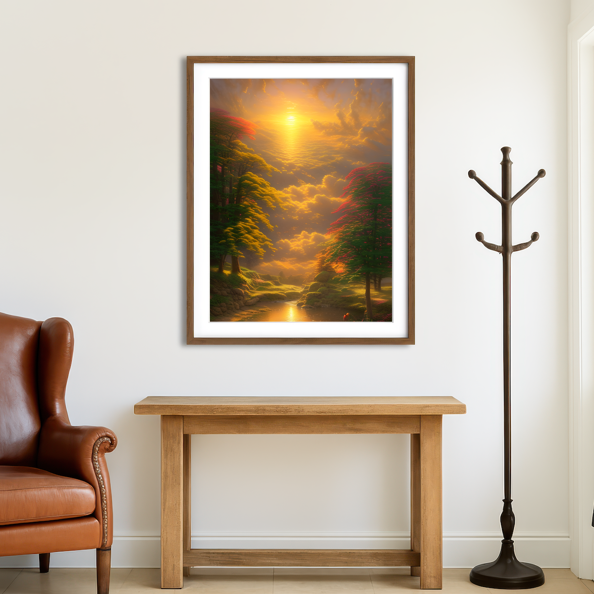 AUTO-MOCKUP ROOM | Golden Sunrise Wall Art