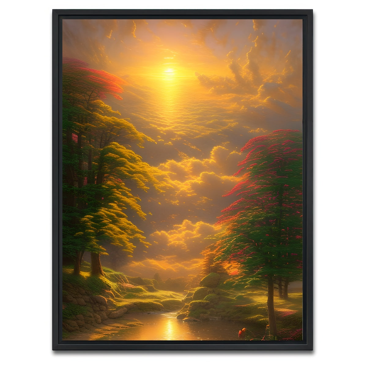 AUTO-MOCKUP WHITE | Golden Sunrise | 1 Piece | Black Framed Canvas | group=3x4