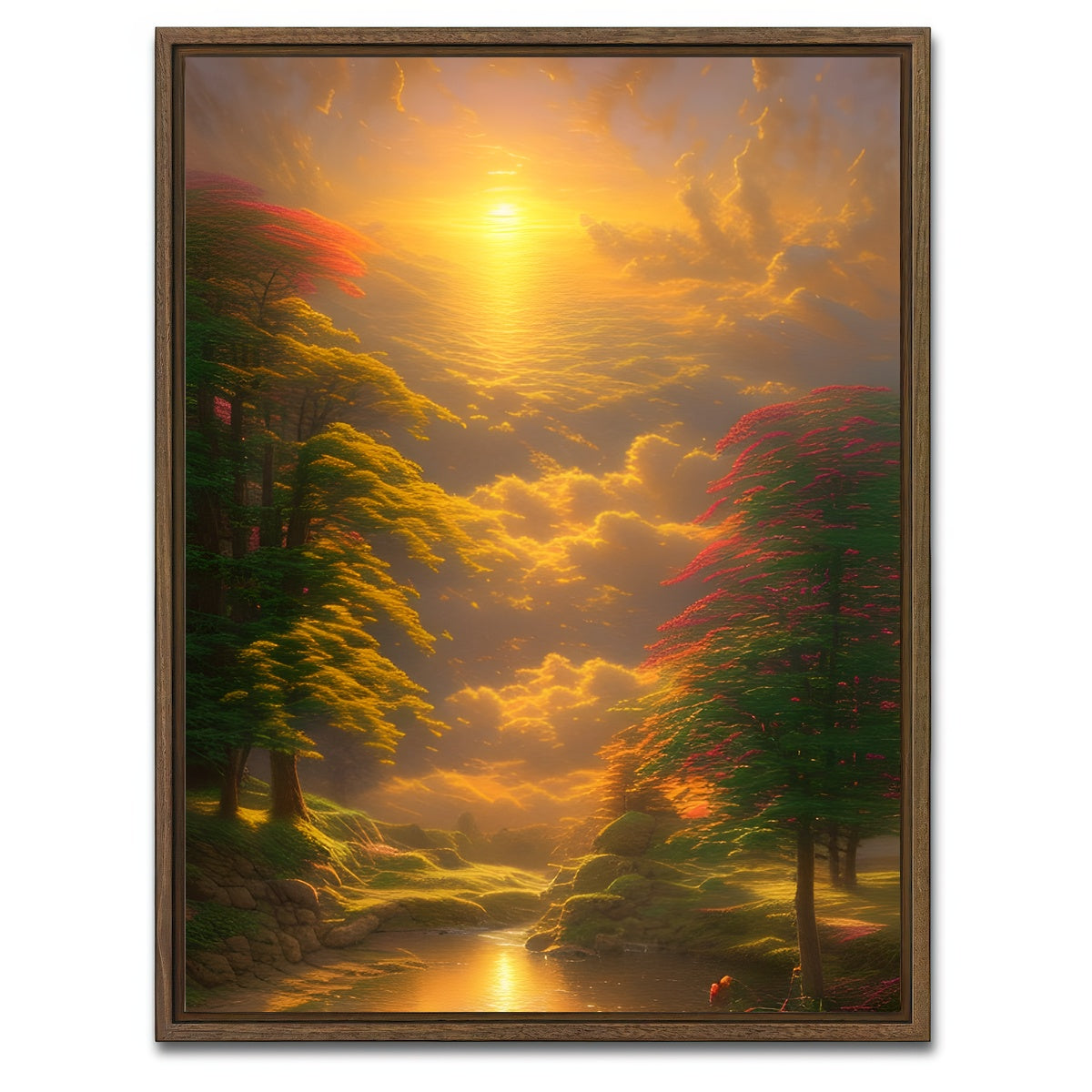 AUTO-MOCKUP WHITE | Golden Sunrise | 1 Piece | Walnut Framed Canvas | group=3x4