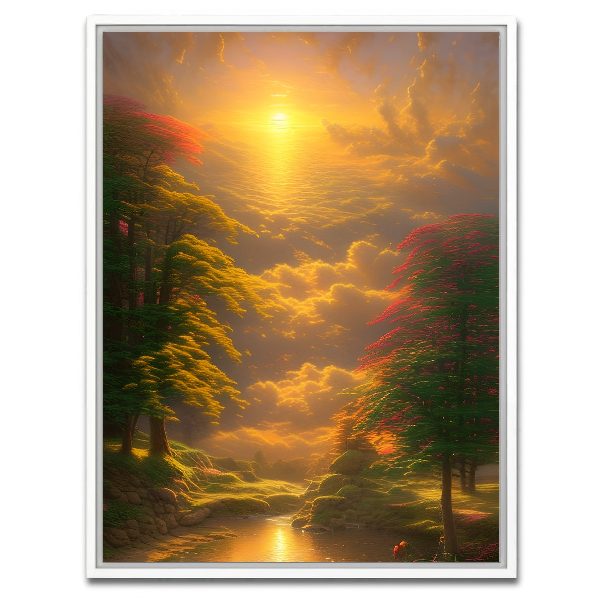 AUTO-MOCKUP WHITE | Golden Sunrise | 1 Piece | White Framed Canvas | group=3x4