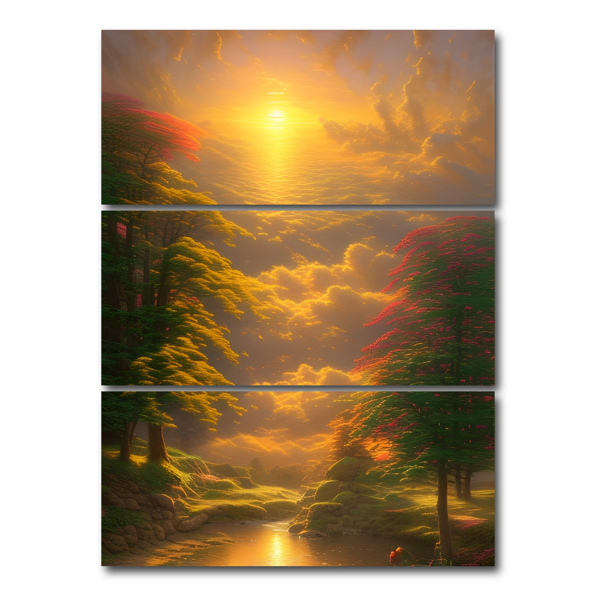 AUTO-MOCKUP WHITE | Golden Sunrise | 3 Piece | Gallery Wrap Canvas | group=8x18_stacked