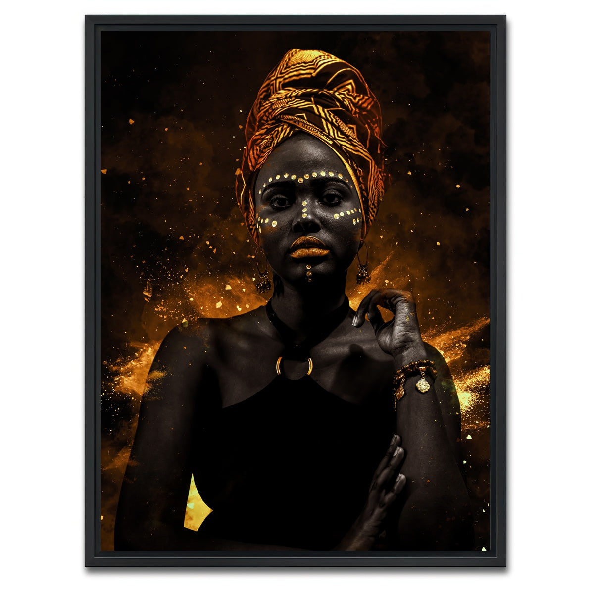 AUTO-MOCKUP WHITE | Golden | 1 Piece | Black Framed Canvas | group=3x4