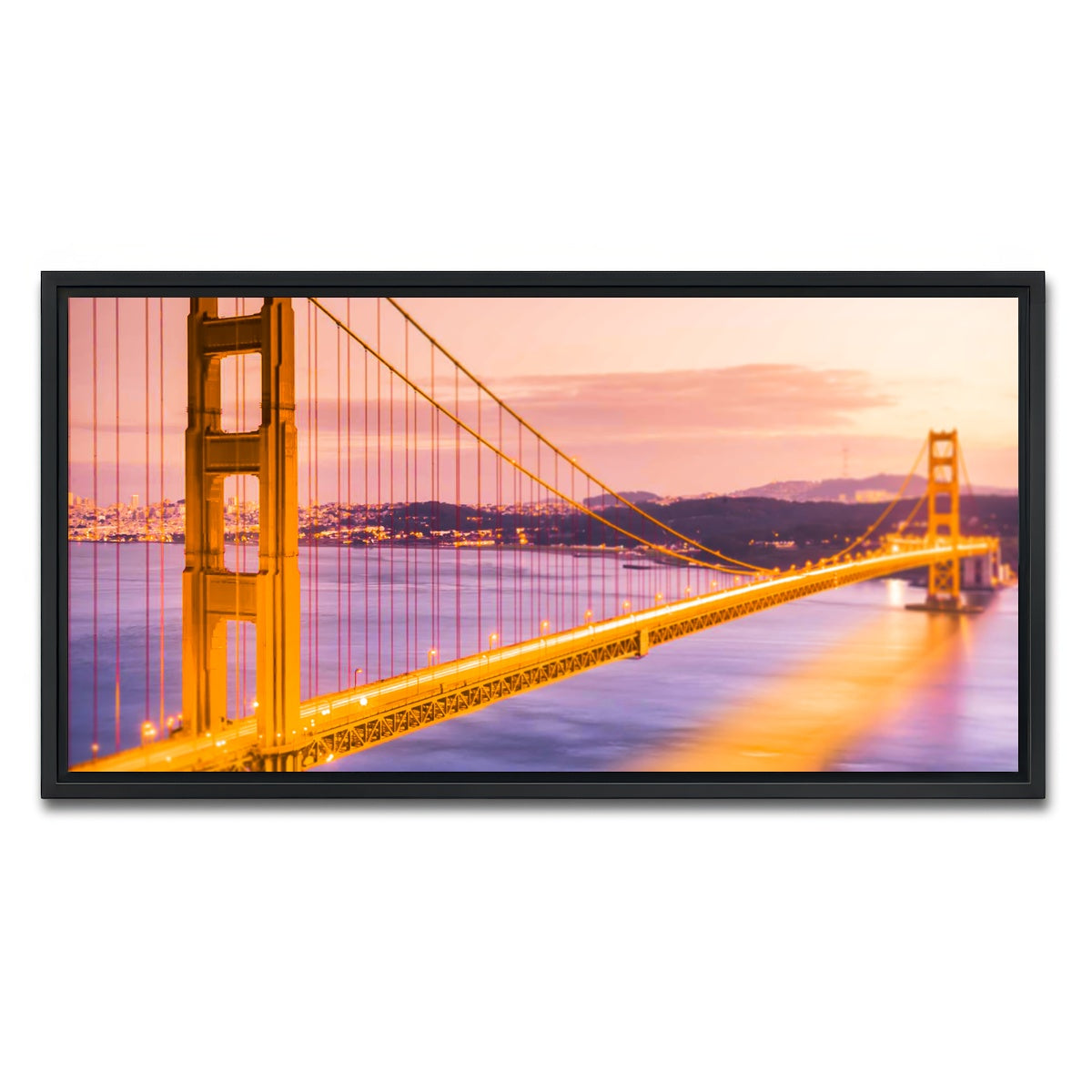 AUTO-MOCKUP WHITE | Golden gate golden | 1 Piece | Black Framed Canvas | group=2x1