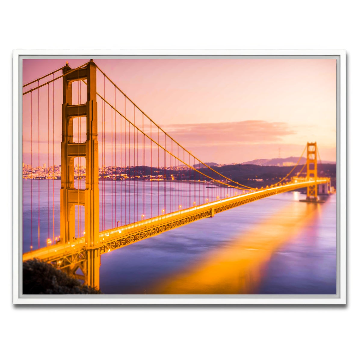AUTO-MOCKUP WHITE | Golden gate golden | 1 Piece | White Framed Canvas | group=4x3