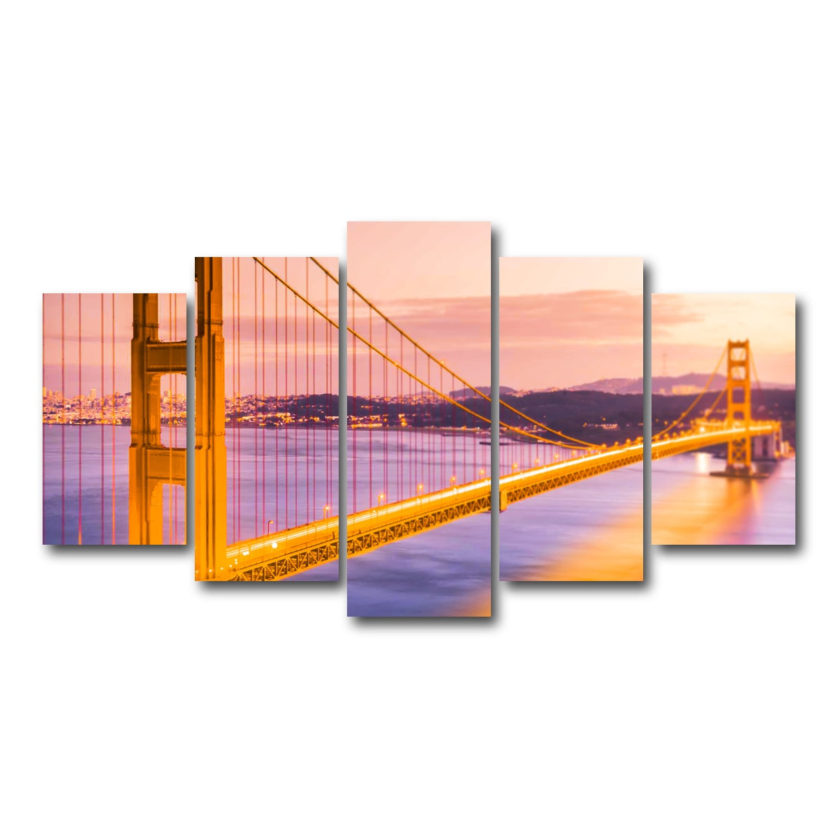 AUTO-MOCKUP WHITE | Golden gate golden | 5 Piece | Gallery Wrap Canvas | group=5_normal