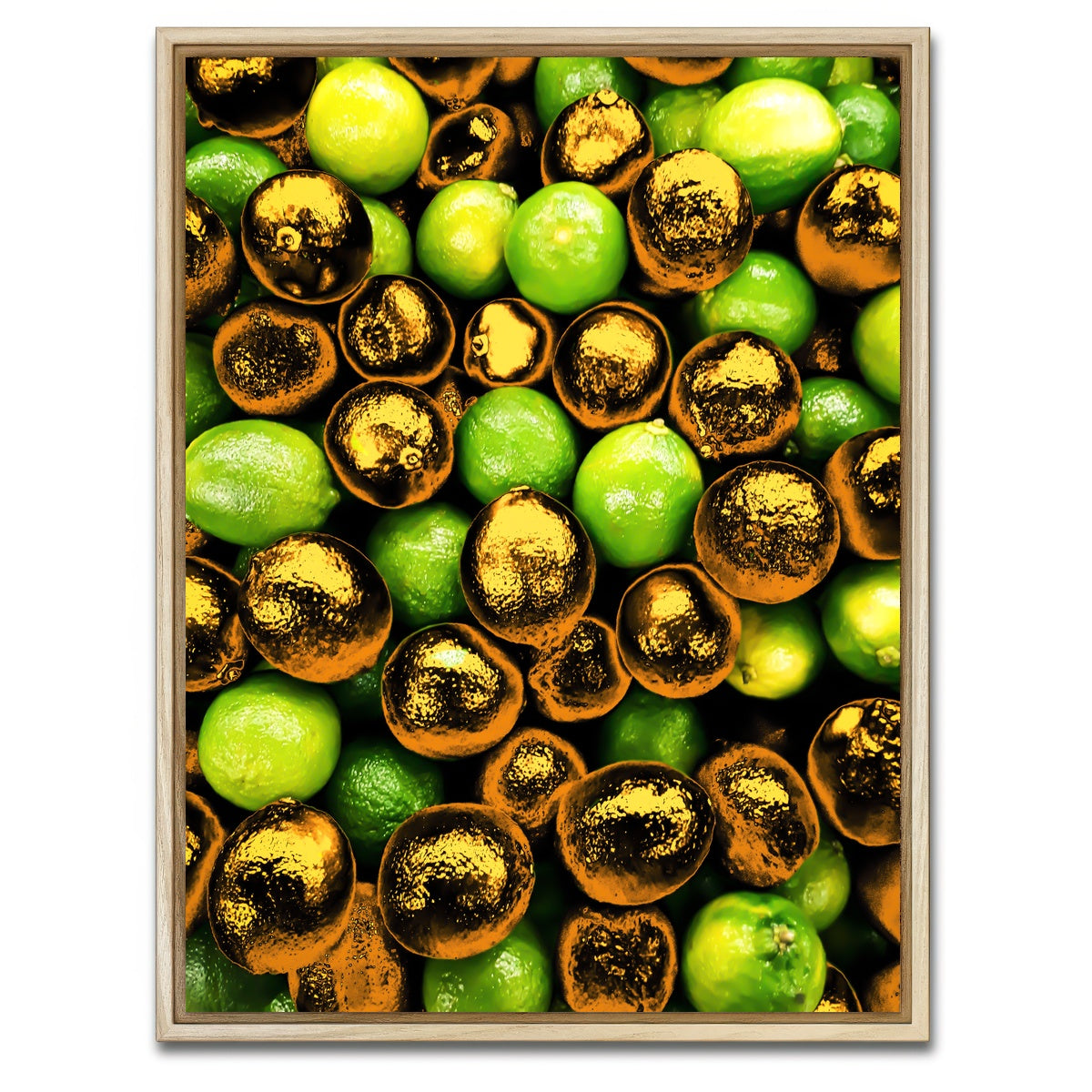 AUTO-MOCKUP WHITE | Golden lemons | 1 Piece | Natural Framed Canvas | group=3x4