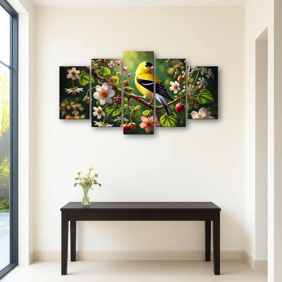 AUTO-MOCKUP ROOM | Goldfinch on Flower Branch
