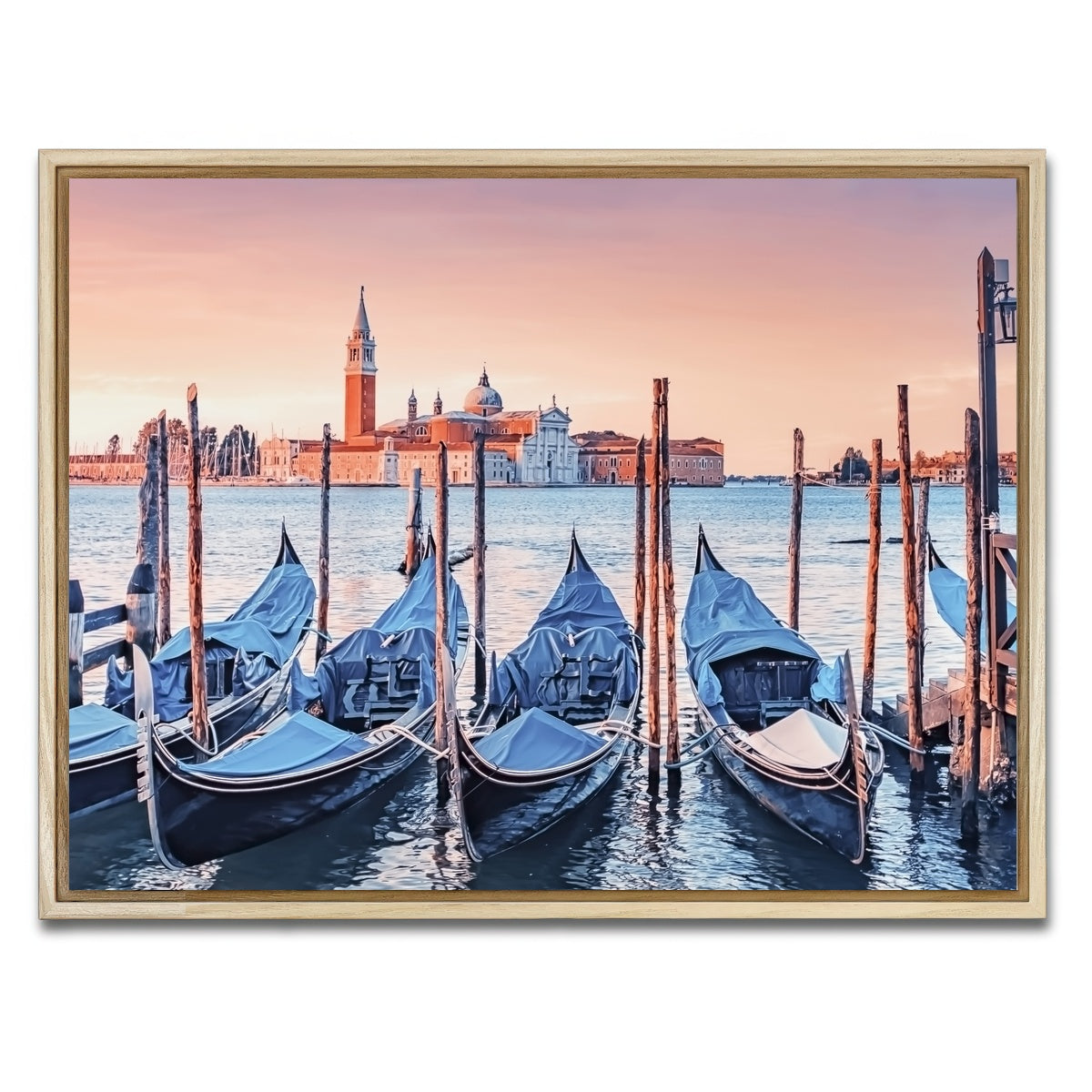 AUTO-MOCKUP WHITE | Gondolas In The Morning | 1 Piece | Natural Framed Canvas | group=4x3
