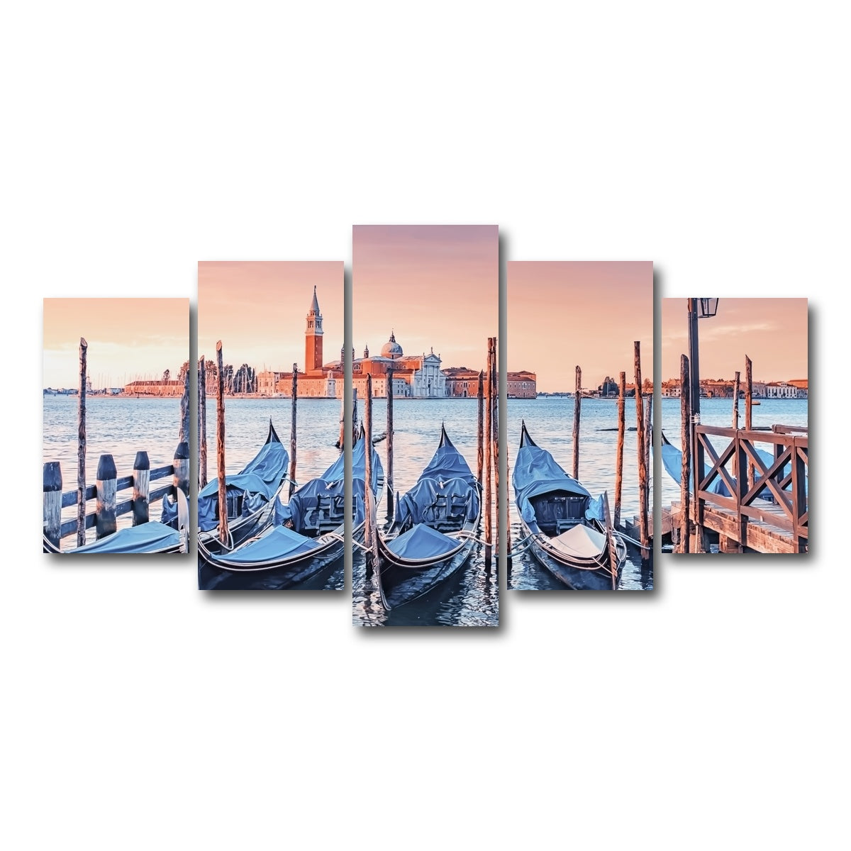 AUTO-MOCKUP WHITE | Gondolas In The Morning | 5 Piece | Gallery Wrap Canvas | group=5_normal