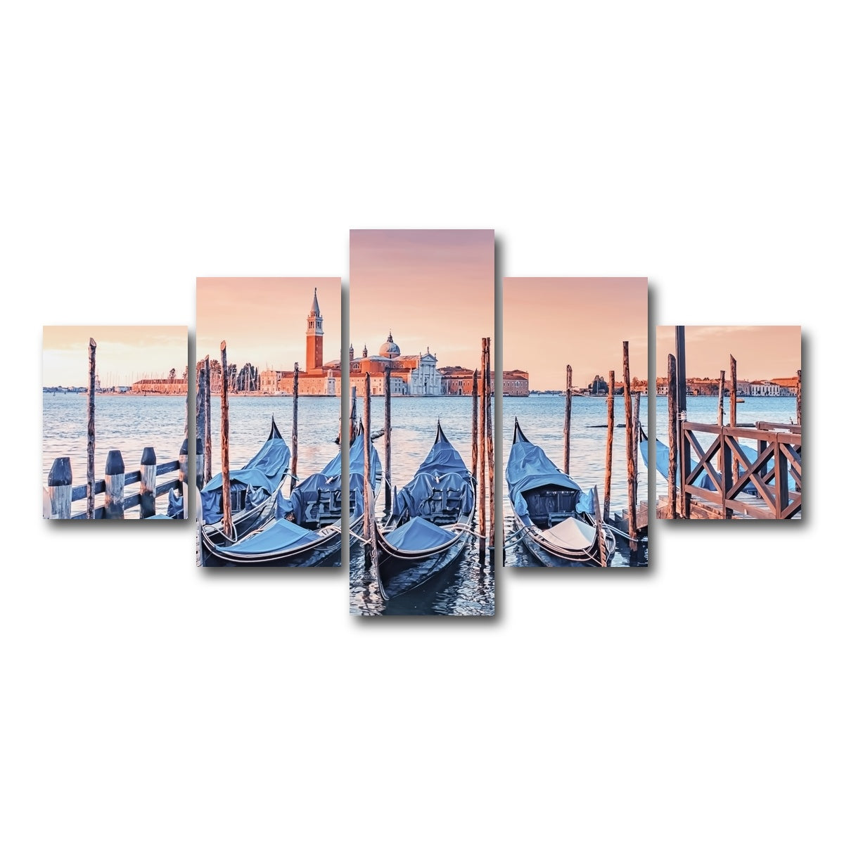 AUTO-MOCKUP WHITE | Gondolas In The Morning | 5 Piece | Gallery Wrap Canvas | group=5_short