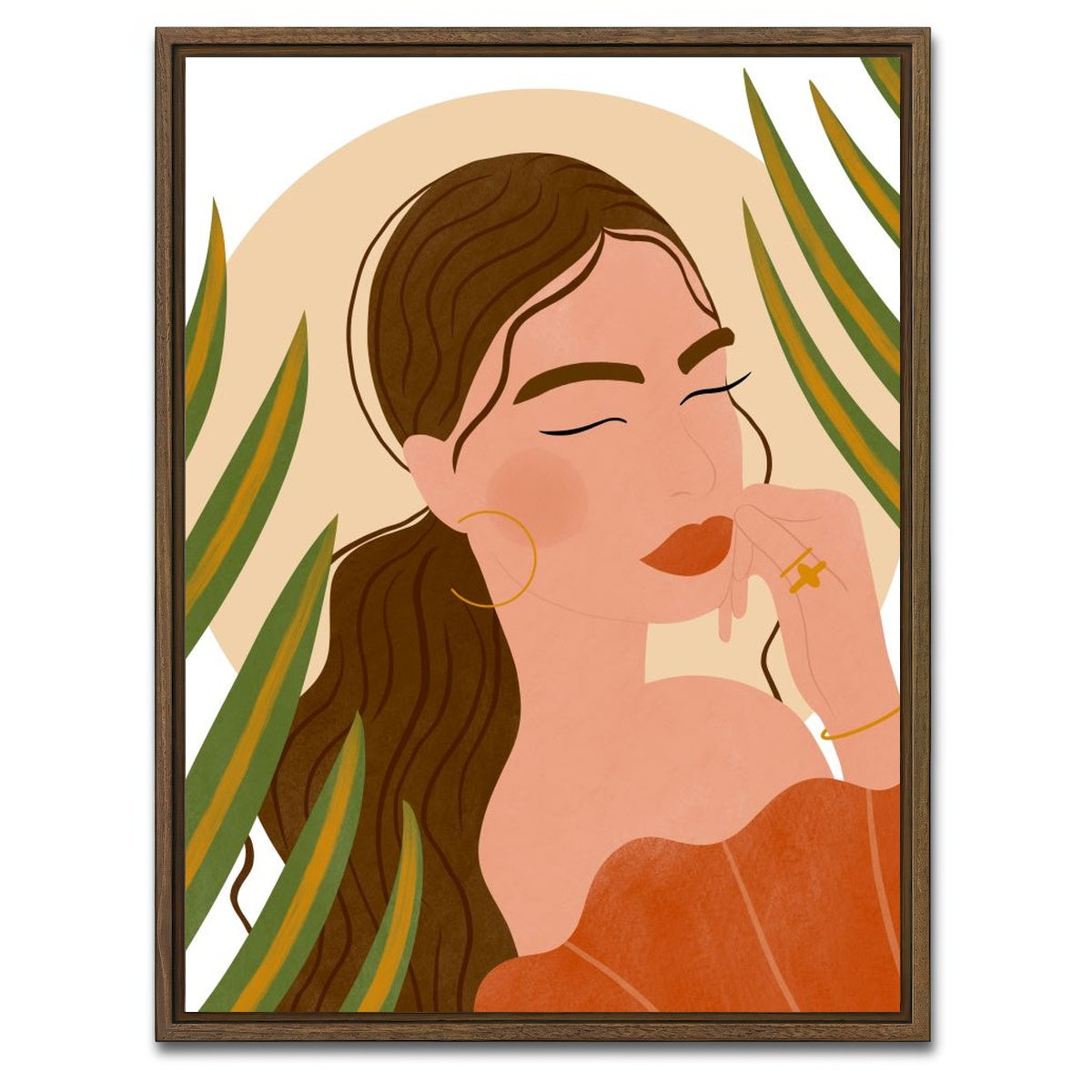 AUTO-MOCKUP WHITE | Good Thinking Girl | 1 Piece | Walnut Framed Canvas | group=3x4