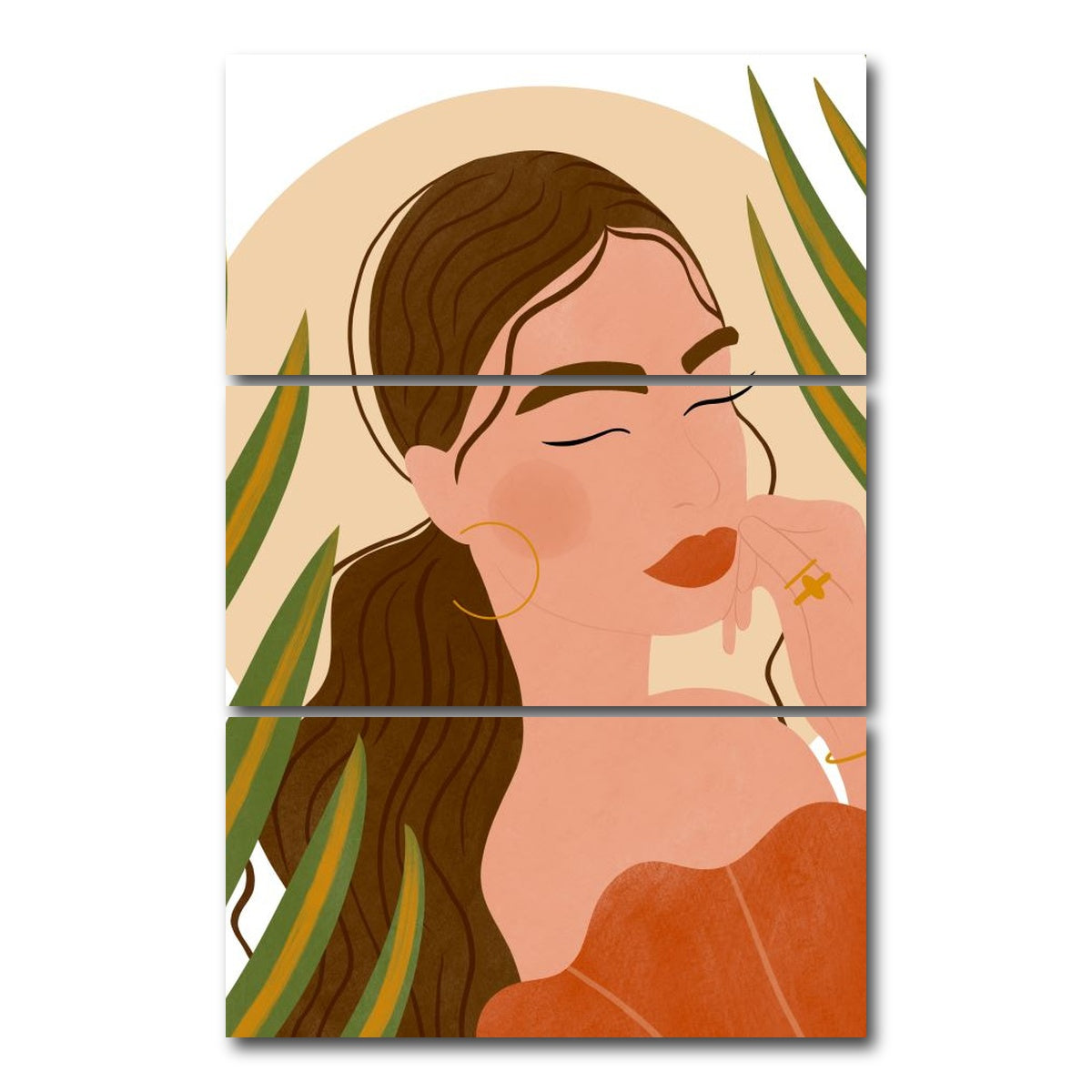 AUTO-MOCKUP WHITE | Good Thinking Girl | 3 Piece | Gallery Wrap Canvas | group=12x24_stacked