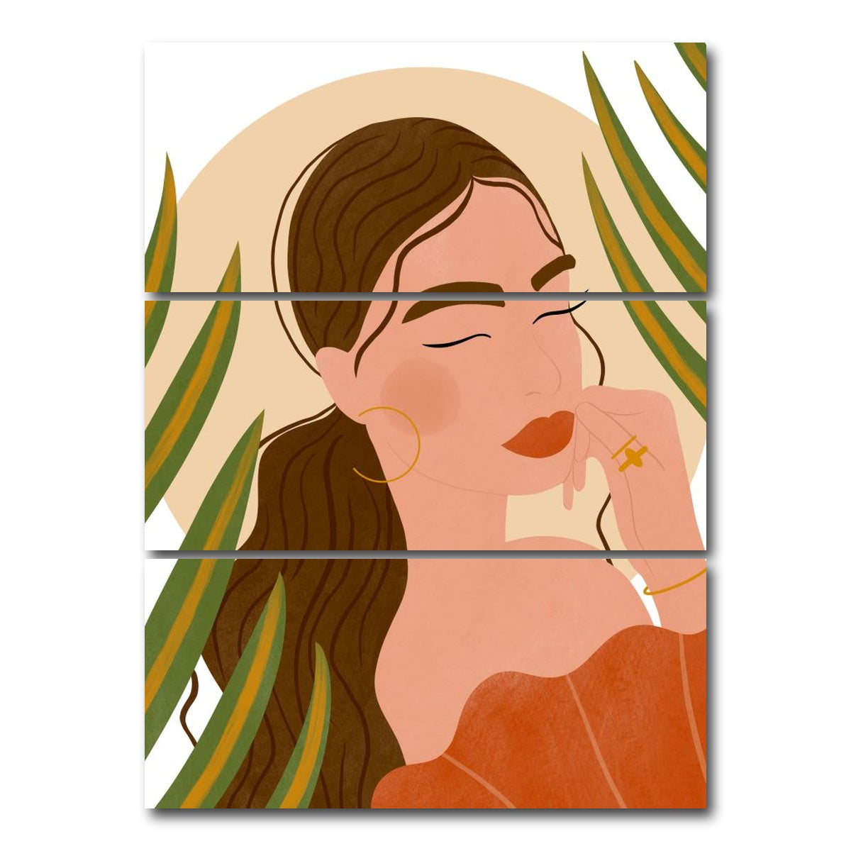 AUTO-MOCKUP WHITE | Good Thinking Girl | 3 Piece | Gallery Wrap Canvas | group=8x18_stacked