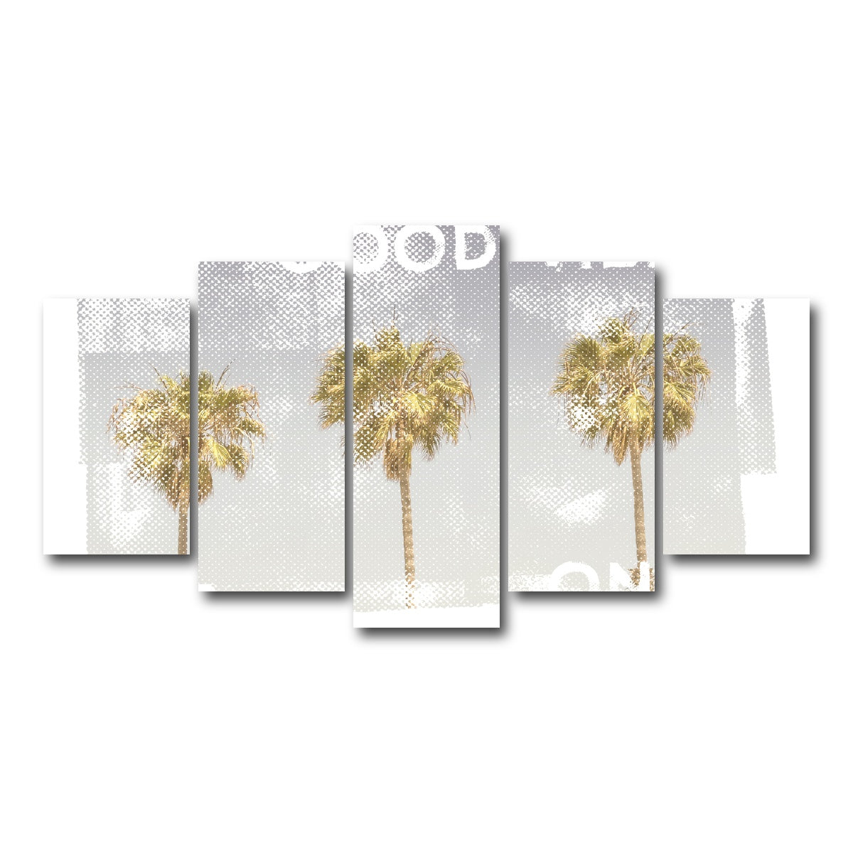 AUTO-MOCKUP WHITE | Good Vibes Vintage Palm Trees | 5 Piece | Gallery Wrap Canvas | group=5_normal