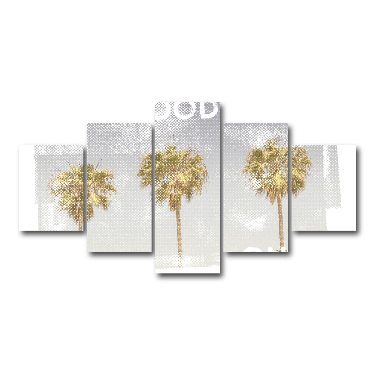 AUTO-MOCKUP WHITE | Good Vibes Vintage Palm Trees | 5 Piece | Gallery Wrap Canvas | group=5_short