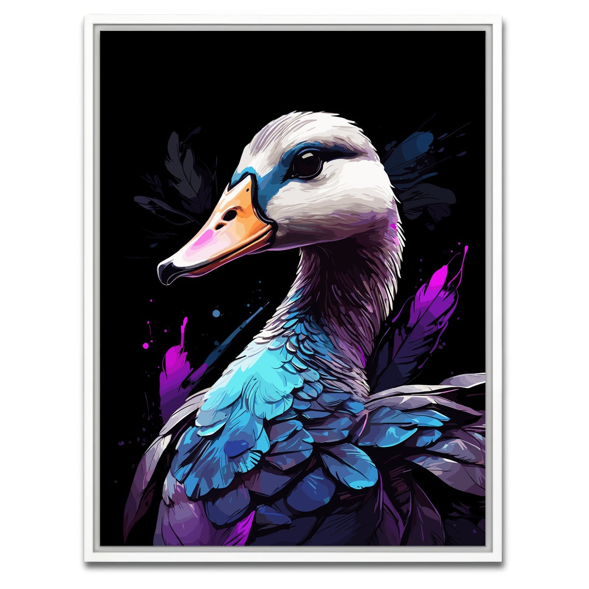 AUTO-MOCKUP WHITE | Goose Animal Colorful | 1 Piece | White Framed Canvas | group=3x4