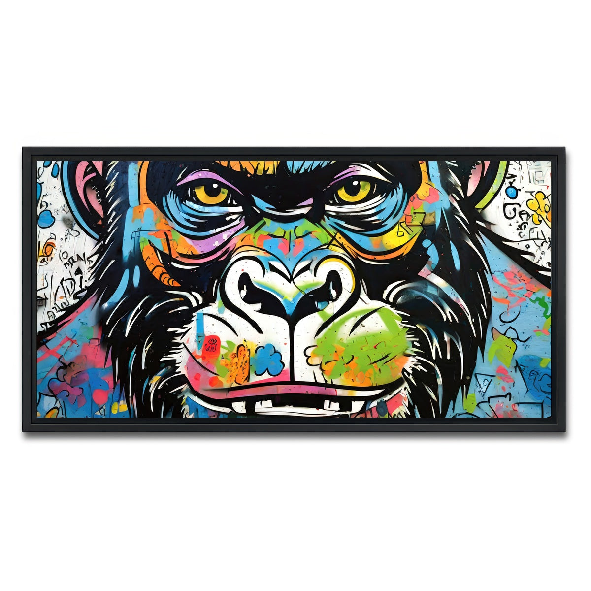 AUTO-MOCKUP WHITE | Gorilla Graffiti | 1 Piece | Black Framed Canvas | group=2x1