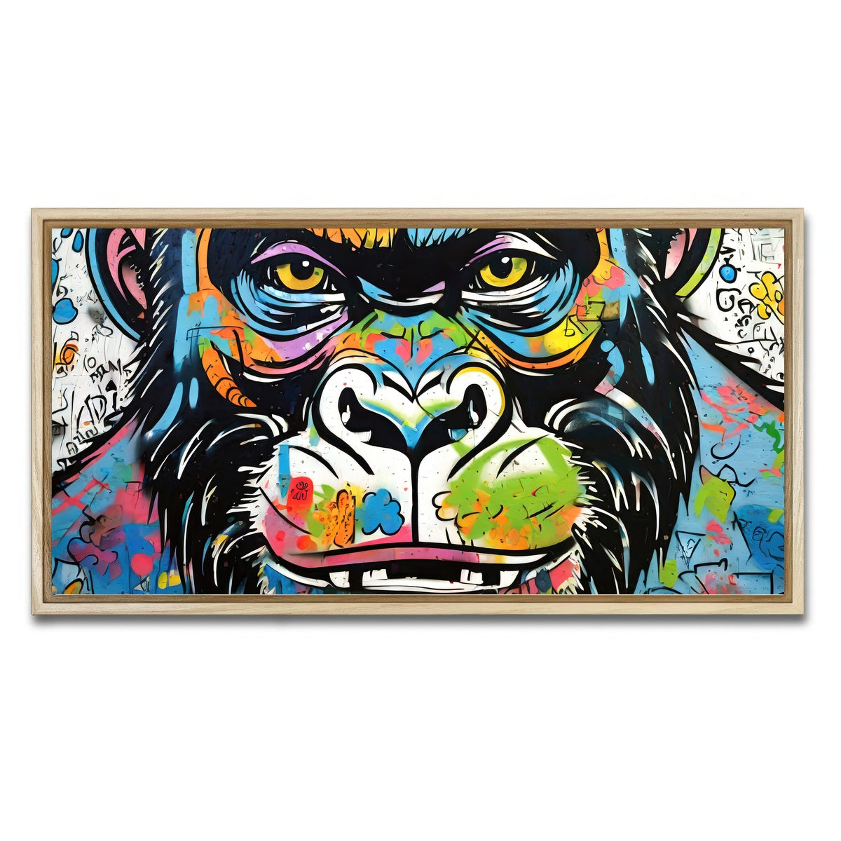 AUTO-MOCKUP WHITE | Gorilla Graffiti | 1 Piece | Natural Framed Canvas | group=2x1