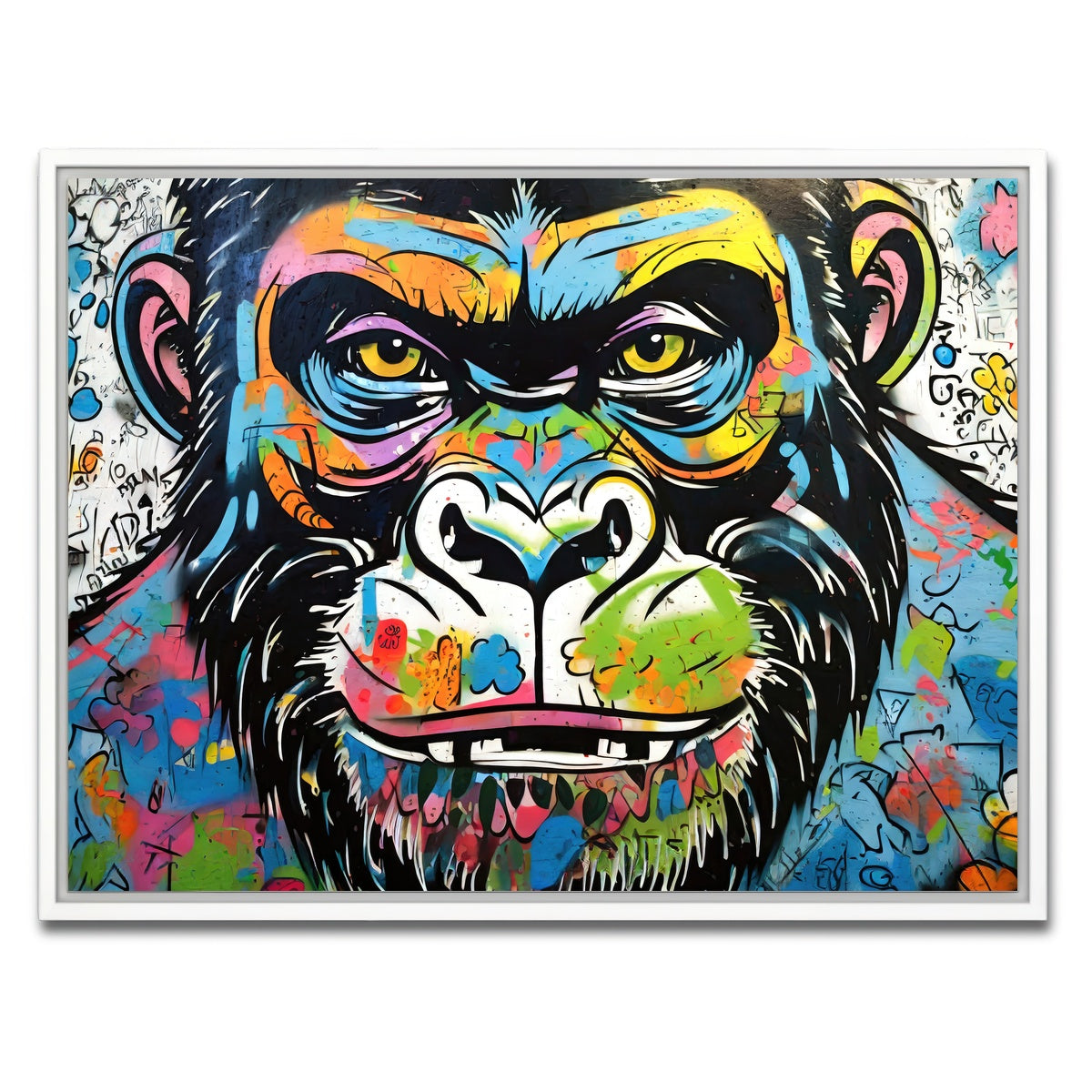 AUTO-MOCKUP WHITE | Gorilla Graffiti | 1 Piece | White Framed Canvas | group=4x3