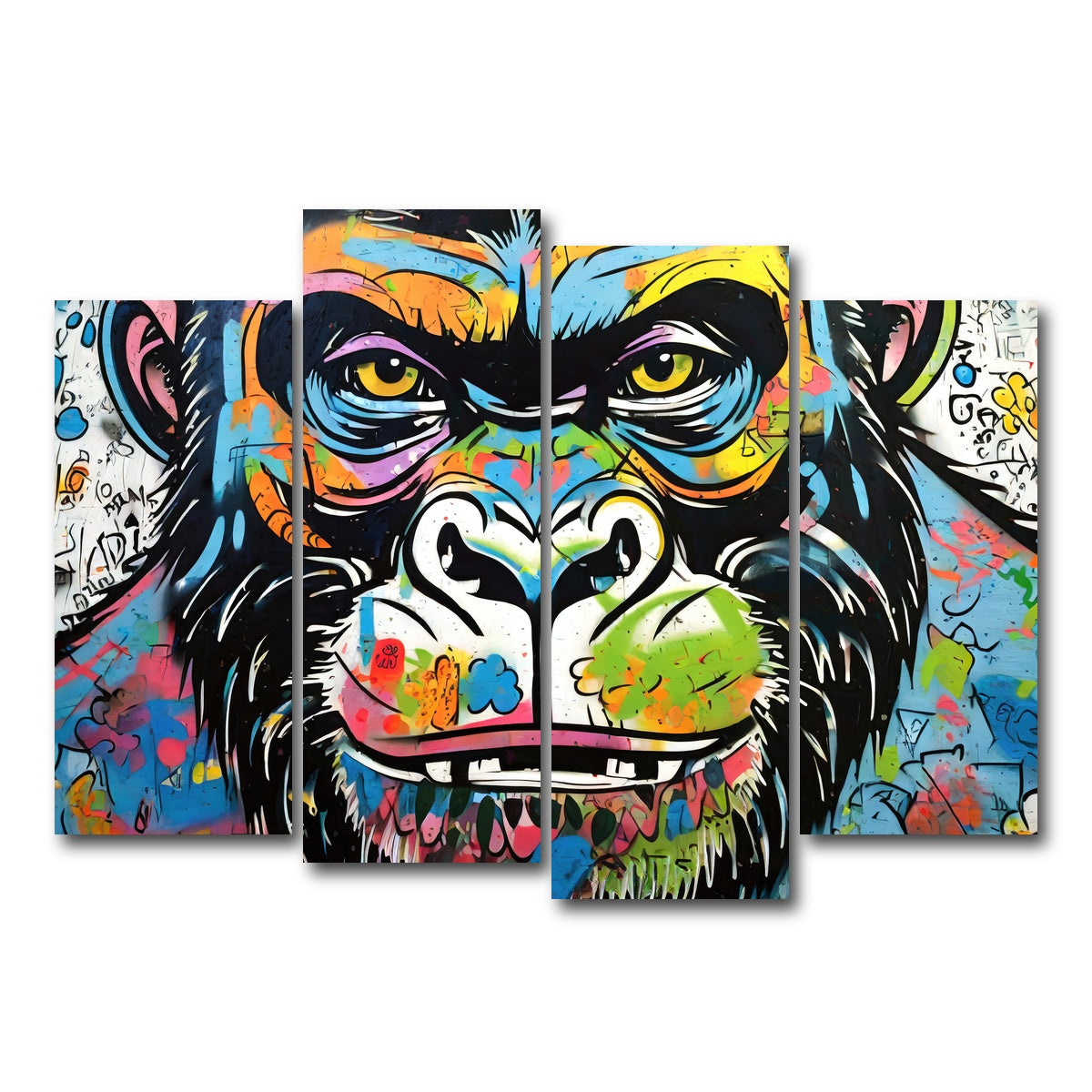 AUTO-MOCKUP WHITE | Gorilla Graffiti | 4 Piece | Gallery Wrap Canvas | group=4_normal