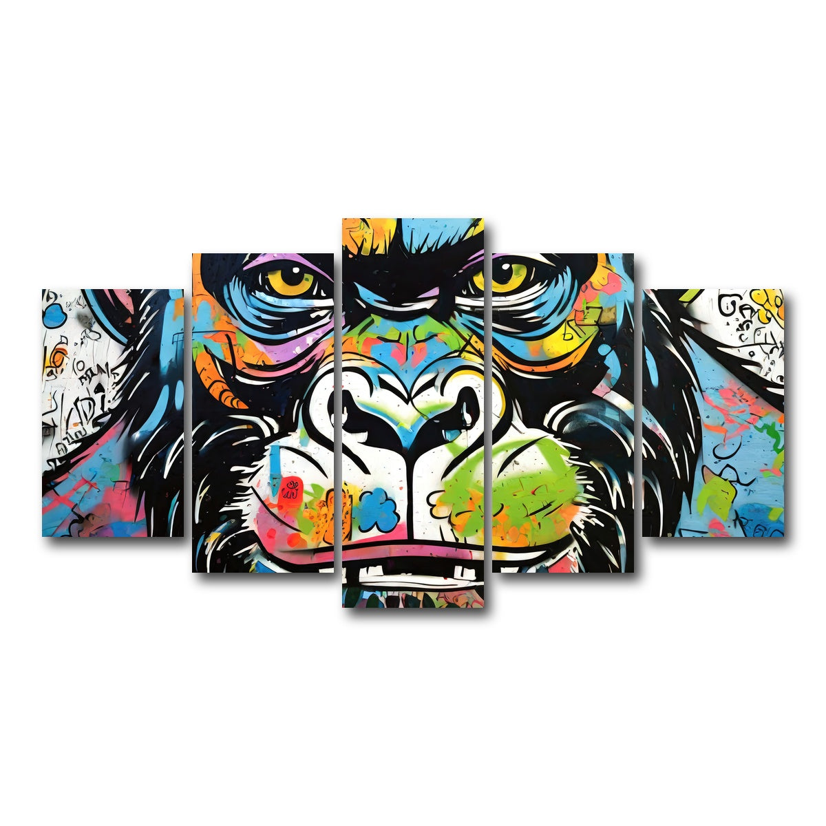 AUTO-MOCKUP WHITE | Gorilla Graffiti | 5 Piece | Gallery Wrap Canvas | group=5_normal