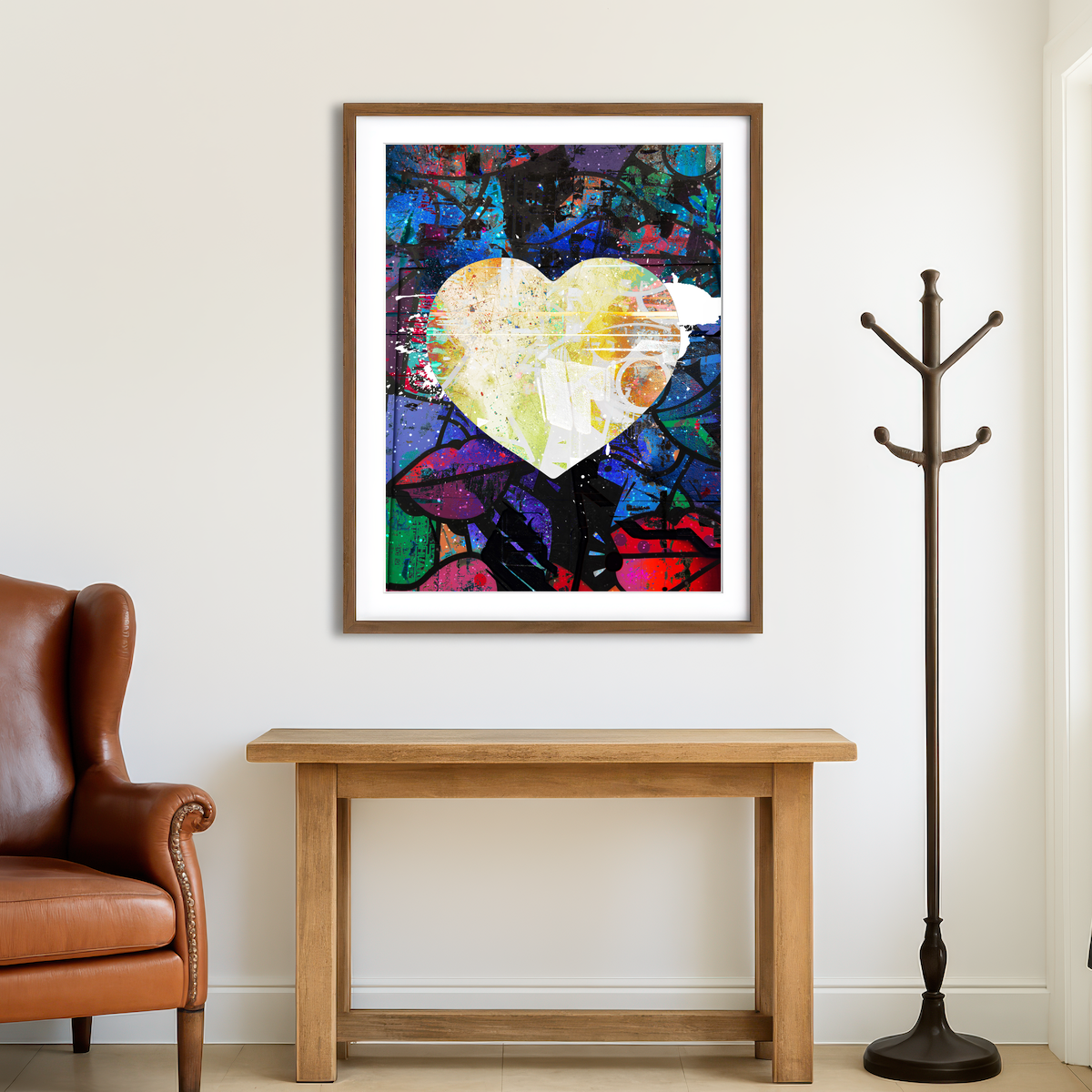 AUTO-MOCKUP ROOM | Grafitti Heart Wall Art