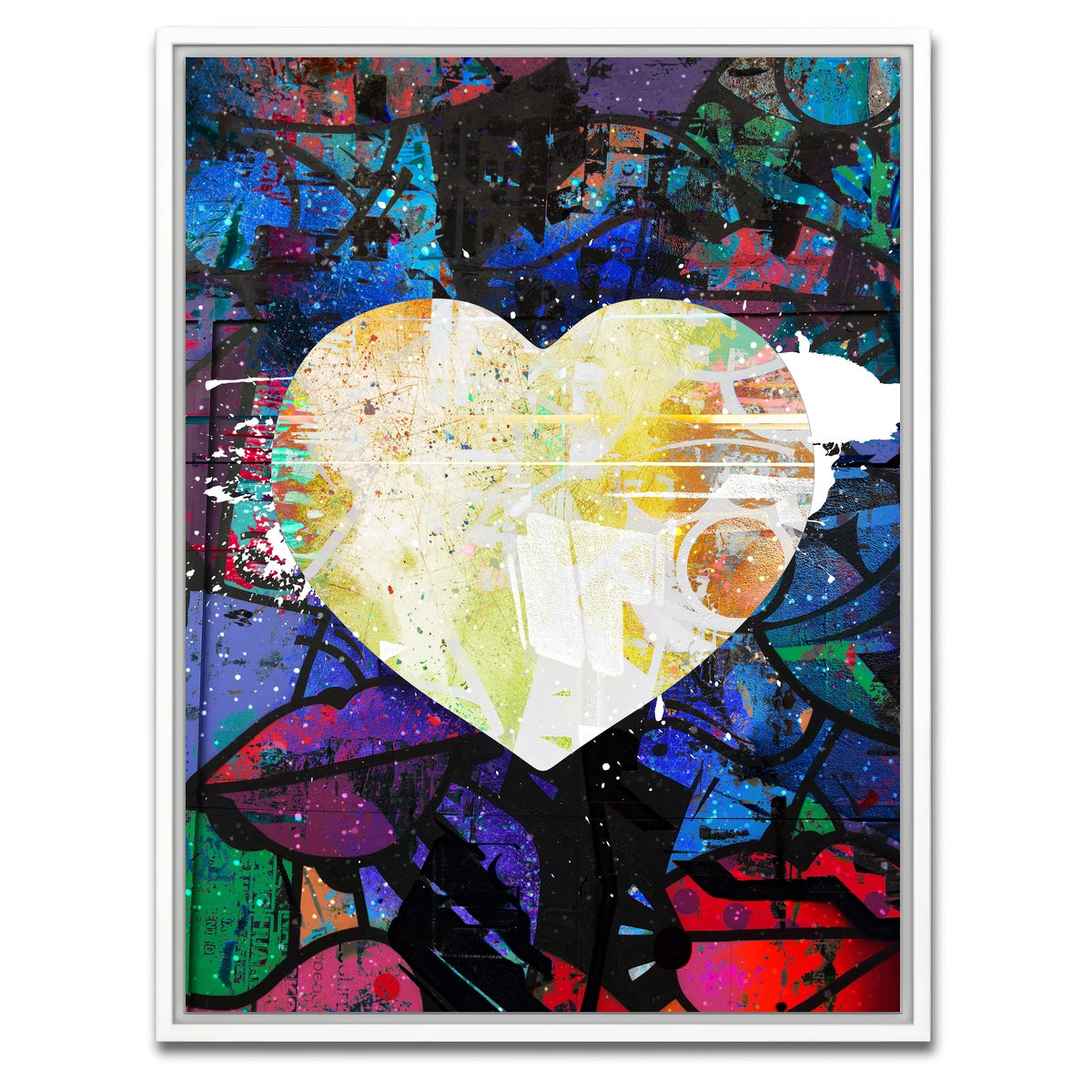 AUTO-MOCKUP WHITE | Grafitti Heart | 1 Piece | White Framed Canvas | group=3x4